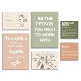 YEOION Motivational Office Wall Art Set of 6,Teamwork Canvas Frame Artwork