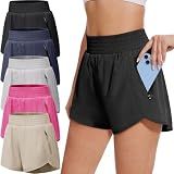 BALENNZ 5 Pack Womens Athletic Shorts with Pockets Workout Running Shorts,S