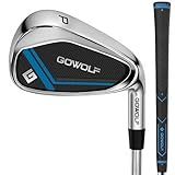 Gowolf Pitching Wedge for Men Right Hand - Golf Iron Club Premium 95g Steel Shaft with Deep Grooves for Extreme Forgiveness, Accuracy & Max Distance, Quality Rubber Grip, Great Gifts for Golfer