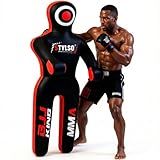 Unfilled Grappling Dummy – Adult Life Size Wrestling & BJJ Training Dummy, MMA Jiu Jitsu Judo Takedown & Throwing Practice, Heavy-Duty Triple-Stitched Canvas Submission Dummy (Black, 6ft / 72")