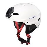 Tontron Adult Water Sports Helmet with Camera Mount Plate (Matte Snow White, Large)
