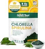 Sunlit Best Organic Chlorella Spirulina Powder Absorption, Green Algae 8 Oz