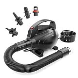 Electric Air Pump for Inflatables, Air Mattress – 500W/600W/650W Quick-Fill Inflator/Deflator with 4 Nozzles, Portable AC 110-120V for Gymnastics Mat, Tumbling, Air Bed, Pool Floats (102-500W)