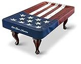 BEARCOVER Pool Table Cover, Waterproof Indoor/Outdoor Heavy Leatherette Pool Table Accessories, Billiards Accessories for Protecting Felt, 7/8/9 Feet Fitted Billiard Covers Red & Blue(8FT/OG.)