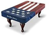 BEARCOVER Pool Table Cover, Waterproof Indoor/Outdoor Heavy Leatherette Pool Table Accessories, Billiards Accessories for Protecting Felt, 7/8/9 Feet Fitted Billiard Covers Red & Blue(8FT/OG.)