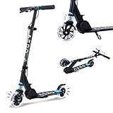 Aero Scooter for Kids 5-7 | Hand Brake, Shock Absorption & Light Up Wheels | Boys Girls 2 Wheels Kick Scooter | Foldable & Height Adjustable, 110lbs Max