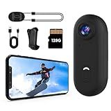 JJPOBYL 4K Thumb Action Camera, 128GB Wearable Mini Body Cam, with Magnetic Accessories, High Battery Capacity for 2H Vedio Time, Fit for Vlogging, Biking, Diving, Animals Recording