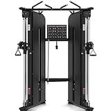 Functional Trainer Cable Machine, Cable Crossover Exercise Machine, Commercial Functional Trainer Machine with Accessories, Home Gym System Strength Training Cable Machine with Dual Weight Stack