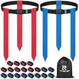 HASITE Flag Football Belts - 20 Sets of Adjustable Flag Football Set, Contains 60 Football Flags and Storage Bag, Perfect for Youth Adults and Children To Capture The Flag