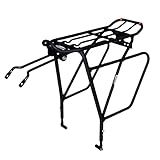 Ibera Bike Rack - Bicycle Touring Carrier Plus+ for Disc Brake Mount, Frame-Mounted for Heavier Top & Side Loads, Height Adjustable for 26"-29" Frames