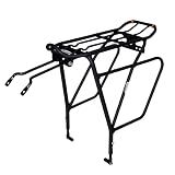 Ibera Bike Rack - Bicycle Touring Carrier Plus+ for Disc Brake Mount, Frame-Mounted for Heavier Top & Side Loads, Height Adjustable for 26"-29" Frames