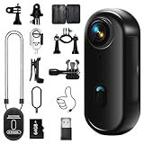 4K Mini Body Camera, Wearable Action Body Cam, Sports Action Camera，Thumb Size Hands-Free Recording Body Worn Camera, Premium Portable Camcorder Mount Anywhere for Work, Travel,Fishing, Pet Walking