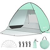Glymnis Pop Up Beach Tent Instant Portable Sun Shade Shelter (S) 1-2 Persons UPF 50+ with Extendable Floor Zipper Door Automatic Easy Up Tent