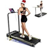 YPOO Foldable Treadmill with Incline, Walking Pad with Handle Bar 3 Level Incline, Portable Folding Treadmills for Home/Office 300 Lbs Capacity, Quiet Desk Treadmill with Remote Control & APP