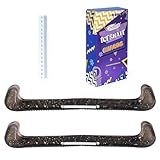 Nattork Ice Skate Blade Guards with Center Spring Release - Heavy-Duty Rubber Protectors for Hockey & Figure Skates - Easy On/Off, Universal Fit for Adults & Kids - Anti-Slip Sole- Black