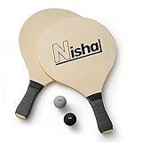 Nisha - Paddle Ball Set, Complete Set with 2 Pro Balls, 2 Rackets and Paddle Grips, Interactive Indoor, Outdoor and Beach Game, Comes in a Durable Plastic Case