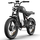 Retro Electric Bike for Adults,1000W-1600W(Peak Power) Electric Dirt Bike,35MPH 60Miles E Bikes, 20" Fat Tire Adult Electric Bicycle with 48V 18.9AH Battery, 7 Speed E Bike 22