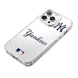 KOYOEY MLB New York Yankees Phone Case, Shockproof Protective Cover for iPhone 16 Pro Max, Silver-Plated Back with Raised Camera Protection, NY Yankees Gift