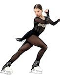 AEVsport Women Mesh Tights for Figure Ice Skating with Seam over the Heel of the Boot (US, Numeric, 13, Regular, Regular, Black)