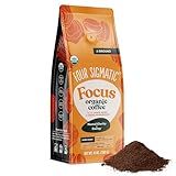 Four Sigmatic Focus Mushroom Coffee | Organic Ground Coffee with Lion's Mane Mushroom and Chaga for Better Focus and Immune Support | 12oz Bag