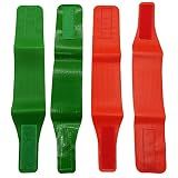 Wrestling Ankle Bands, 2 Pairs Red/Green, 13" x 2.4" Vinyl Scoring Bands