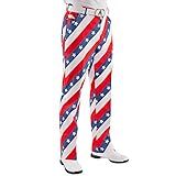 Royal & Awesome Men's Golf Pants, Pars and Stripes, 34X32