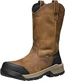 KEEN Utility Men's Evanston Composite Toe Waterproof Leather Durable Construction Pull On Work Boots, Bison/Black, 10