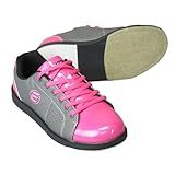 ELITE Women's Classic Bowling Shoes - Lightweight, Vibrant, 1-Year Warranty (Grey/Pink, US Footwear Size System, Adult, Women, Numeric, Medium, 9)