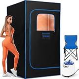 X-Vcak Portable Sauna Box, Steam Sauna Tent for Home with Steamer, Remote Control, Folding Chair, 9 Levels, 2.6’ x 2.6’ x 5.9’