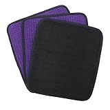 Anglekai 3 Pack Bowling Ball Towels, 10" x 8" Microfiber Bowling Shammy Accessories with Easy-Grip Dots Non-Slip (Purple)
