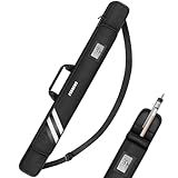 PEKREWS Pool Cue Case, Soft Pool Stick Case 1x1 Holds 1 Butt and 1 Shaft with Queue Zipper Pocket, Sturdy Polyester Billiard Cue Bag with Shoulder Strap Handle, Billiard Stick Bag for Men and Women