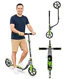 Adult Scooter with Big Wheels | Adjustable Height, Foldable Aluminum Frame | Smooth Ride for Urban Commuting and Outdoor Fun | 300lbs Weight Limit