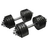 CAP Barbell 52.5-Pound Adjustable Dumbbell Weight (Pair), chrome finish | Cast Iron Plates, 17-Inch Knurled Chrome Handles, Star-Lock Collars, 1-1/8-Inch Fit, Black Epoxy Finish, Adjustable Weight