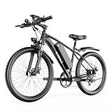 X-koala 26'' Electric Bike for Adults 1200W Peak Motor 55 Miles Long Range 25MPH Commuter E-Bike with 7 Speed Gears IPX7 Waterproof Pedal Assist Electric Mountain Bicycle for Men (10Ah Battery-Black)