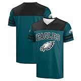 FOCO NFL Men's Officially Licensed Primary Logo Team Color Wordmark Game Day V-Neck Football Top - Philadelphia Eagles - Green - (Large)