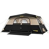 FanttikOutdoor Zeta C10 Pro Camping Tent 10 Person Instant Cabin Tent Setup in 60 Seconds with Rainfly & Windproof Portable with Carry Bag for Family Camping & Hiking, Khaki