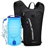 Maelstrom Hydration Backpack, Hiking Backpack with 2L Water Bladder, Running Hydration Vest for Cycling Hiking Rave for Men Women (Black, 2L Bladder)