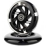 AOWISH 120mm Light Up Scooter Wheels, Scooter Front Wheels, 2-Pack (Black)