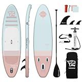 TIGERXBANG Inflatable Paddle Board with SUP Board Accessories, Non-Slip Minimalist Paddle Board for Adults and Youth of All Skill Levels, Stand Up Board Sunny Wave Collection-Pink