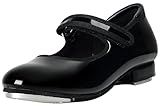 Linodes Patent Easy Strap Tap Shoe for Girls and Boys (Toddler/Little Kid/Big Kid)-Black-11M-Little Kid