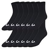 True Religion Mens Socks 12 Pack Mid Crew Socks for Men Premium Athletic, Shoe Size 8-12