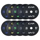 CAP Barbell 260 LB Economy Olympic Bumper Plate Set with Color Logo | Black