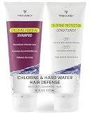 TRIHARD Chlorine Defense Swim Shampoo and Conditioner Combo, Protect and Hydrate Hair from Pool & Ocean, Nourishing Pre and Post Swim Chlorine and Hard Water Hair Protection