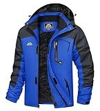 MAGCOMSEN Ski Jacket Men Winter Coats for Men Snow Skiing Rain Jacket Warm Fleece Lined Waterproof Jacket Hiking Outdoor Blue M