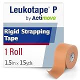 Leukotape P Adhesive Strapping Tape – for Sports Injuries, Strains and Sprains - 1.5 in x 15 yds, Tan, (1 Roll)