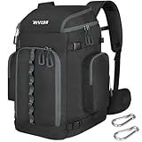 RESVIN Ski Boot Bag, 65L Durable Travel Backpack, 1680D Nylon Waterproof Snowboard Boot Bag, Skiing and Snowboarding Travel Luggage for Helmet, Goggles, Gloves, Outerwear & Accessories (Light Black)