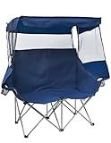 East Oak Double Camping Chair with Canopy | Camping Couch with Maximum Sun Protection, 14.7 lbs Lightweight, 24'' High Back, and 660 lbs Heavy Duty Support