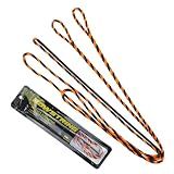 LWANO D97 Flemish Twist Bow String - Handmade Fast Flight Bow String Replacement Bowstring for Traditional Longbow Recurve Bow (Black+Orange, AMO 62"(Actual Length 59"))