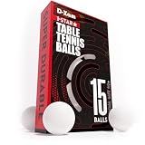 D-Xam 15 Pack White Ping Pong Balls 1 Star 40mm Official Size High Bounce Professional ABS Table Tennis Ball for Training & Practice - Durable High Performance