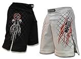 Ring to Cage Elite Fight Shorts - Black or White for MMA, BJJ, Jiu Jitsu, Grappling, No Gi, Wrestling (Waist 34", Black)